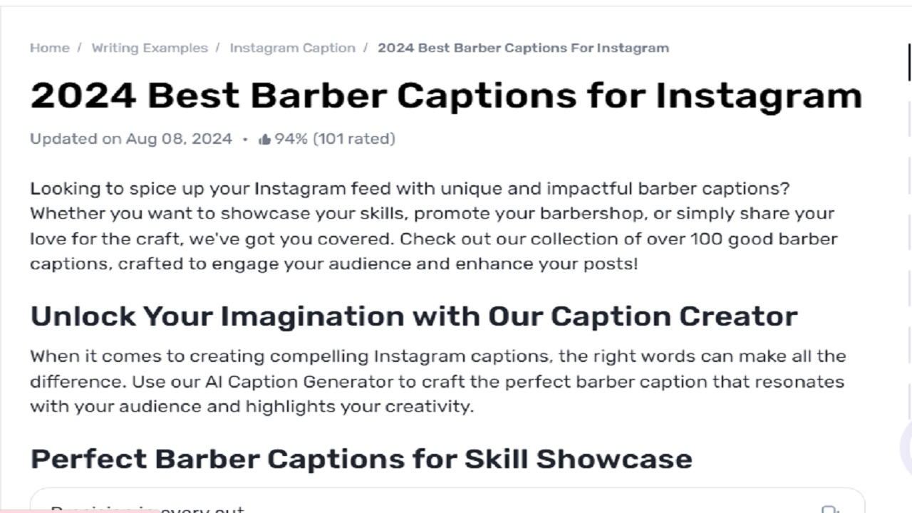 Craftsmanship Captions: Gauth Best for Showcasing Haircuts